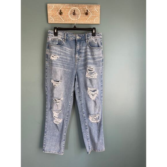 PacSun Distressed Mom Jeans Light Blue Denim - Picture 2 of 8